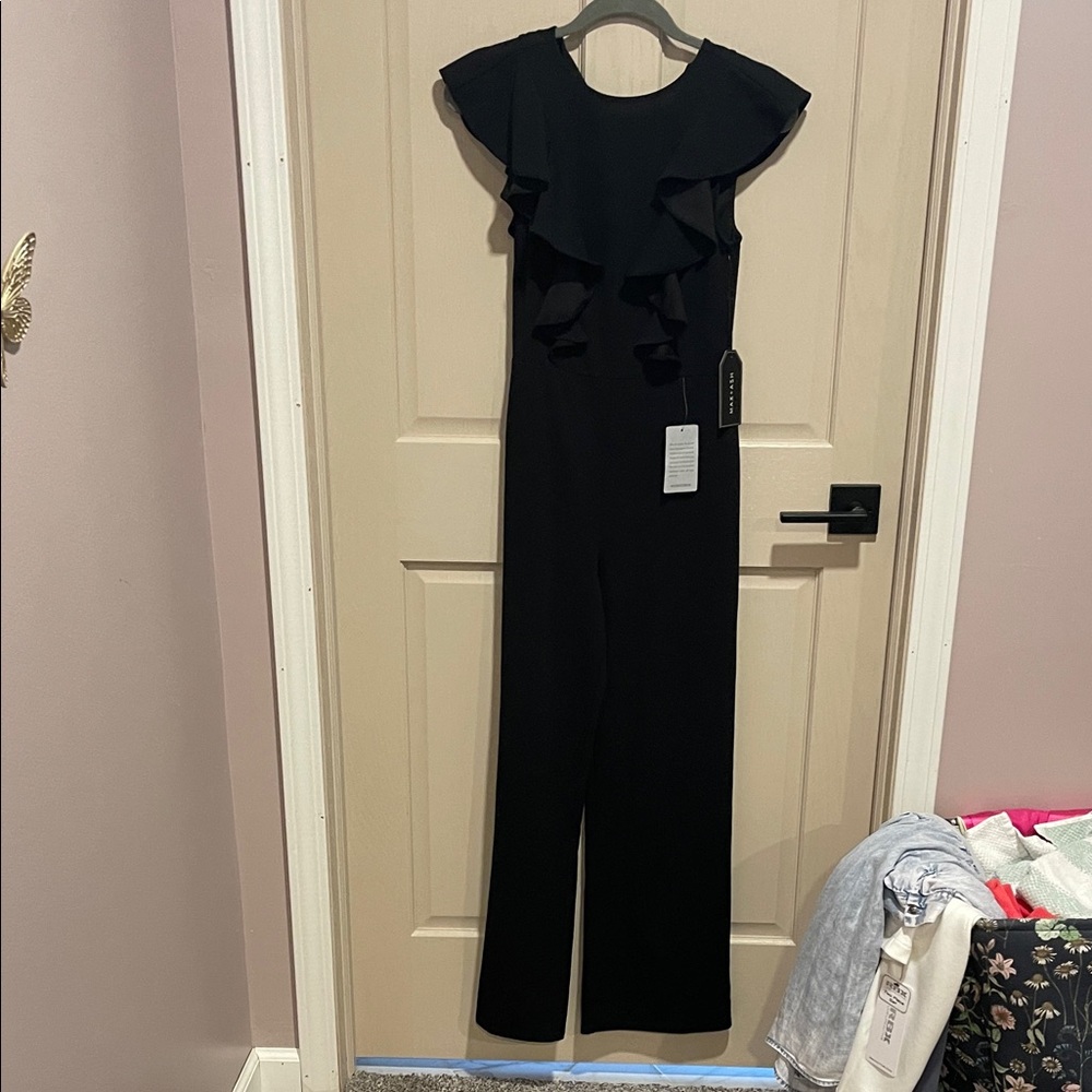 Chic Black Ruffle Jumpsuit